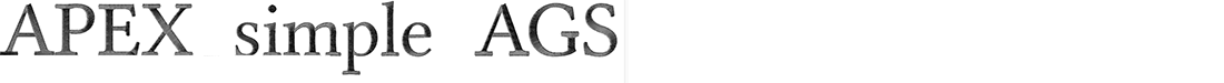 Apex Simple AGS satin embroidery font preview